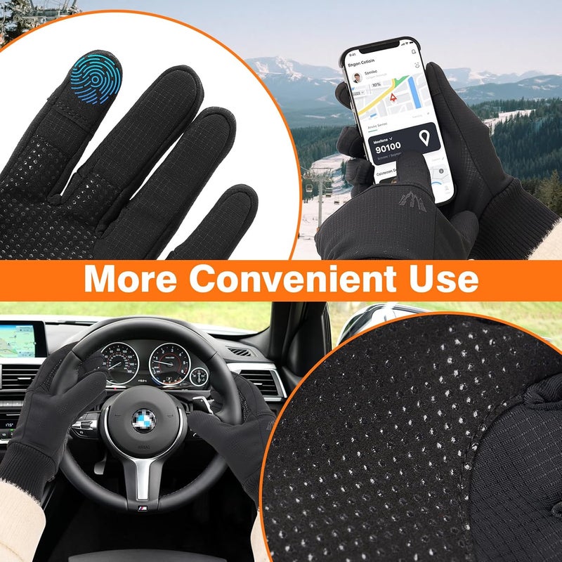 Moon Kitty Mens Lightweight Running Gloves Winter Waterproof Cold Weather - Image 3